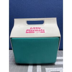 Vintage 1991 Little Playmate Igloo Lunchmate Cooler Neon Pink, White & Teal Flaw